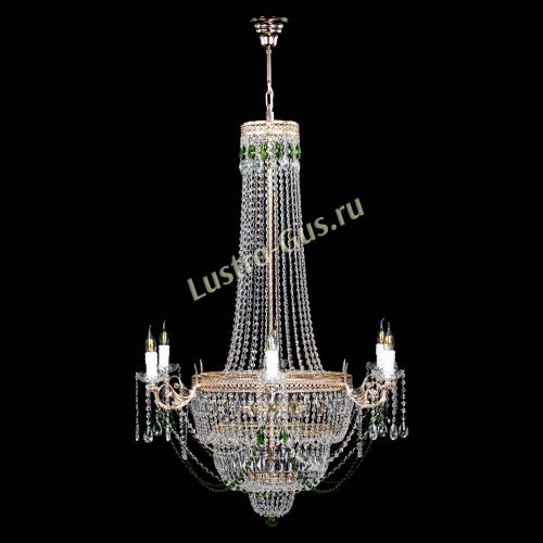 Люстра Елизавета Венеция зеленая в Новокузнецке Гусь Хрустальный