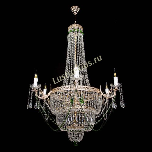 Люстра Елизавета Венеция зеленая в Новокузнецке Гусь Хрустальный