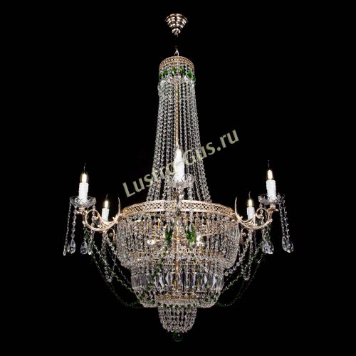 Люстра Елизавета Венеция зеленая в Новокузнецке Гусь Хрустальный