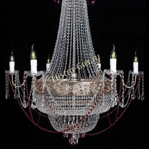 Люстра Елизавета Восток красная в Новокузнецке Гусь Хрустальный