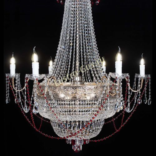 Люстра Елизавета Восток красная в Новокузнецке Гусь Хрустальный