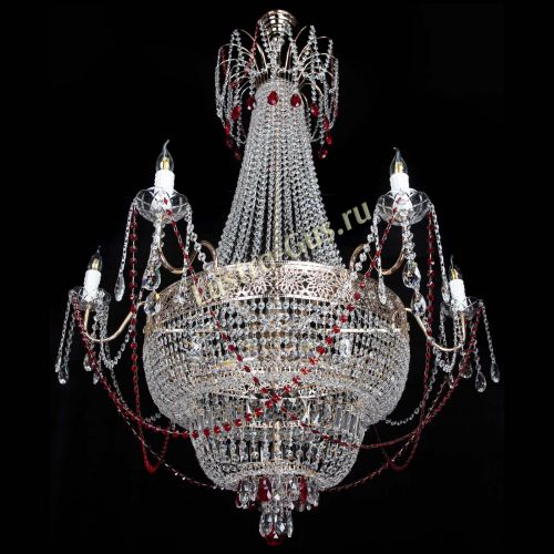 Люстра Елизавета Восток красная в Новокузнецке Гусь Хрустальный