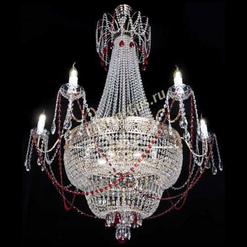 Люстра Елизавета Восток красная в Новокузнецке Гусь Хрустальный