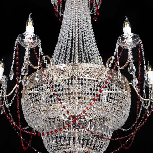 Люстра Елизавета Восток красная в Новокузнецке Гусь Хрустальный