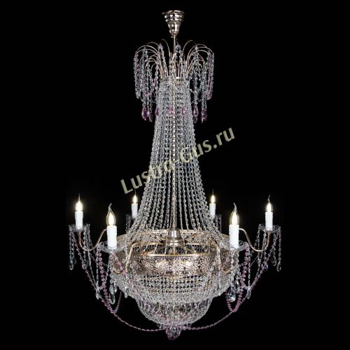 Люстра Елизавета Восток розовая в Новокузнецке Гусь Хрустальный