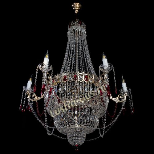 Люстра Елизавета красная в Новокузнецке Гусь Хрустальный