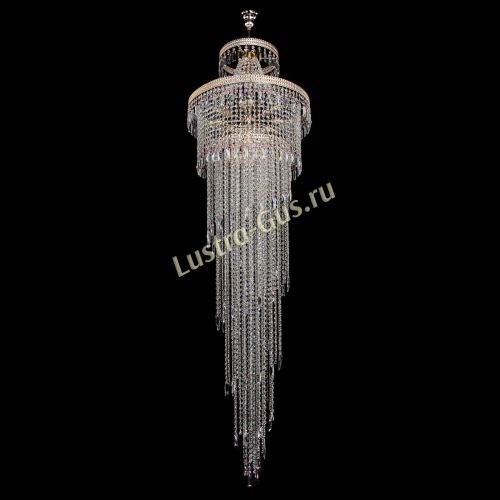 Люстра Флоренция Водопад №8 розовая в Новокузнецке Гусь Хрустальный
