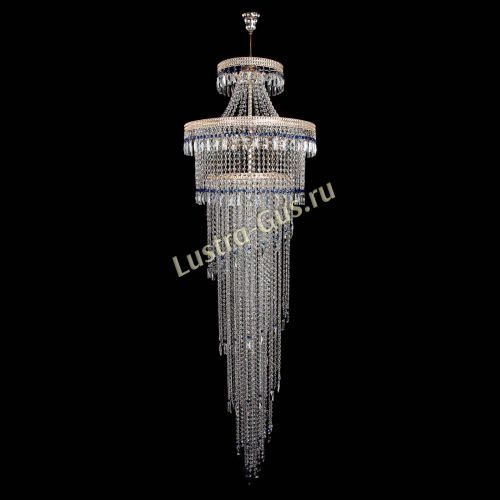 Люстра Флоренция Водопад №8 синяя в Новокузнецке Гусь Хрустальный