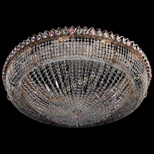 Люстра Кольцо Классика №12 розовая в Новокузнецке Гусь Хрустальный