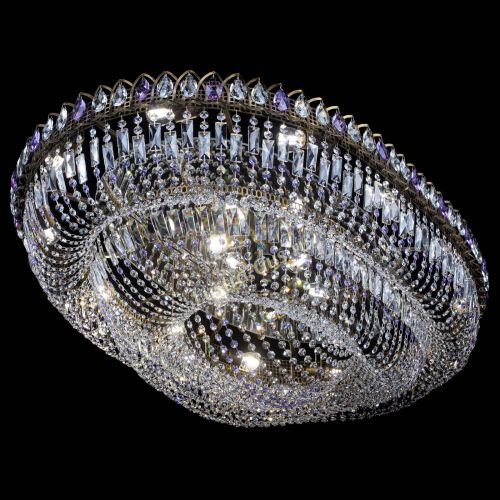 Люстра Кольцо Овал №17 под бронзу фиолетовая в Новокузнецке Гусь Хрустальный