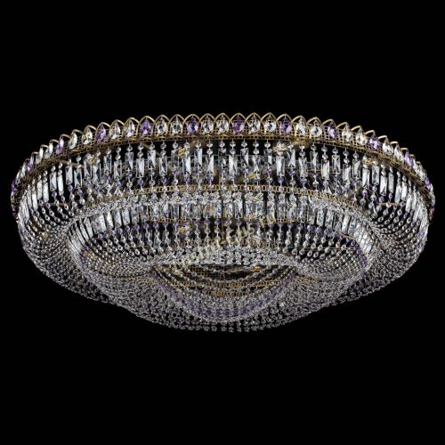 Люстра Кольцо Овал №17 под бронзу фиолетовая в Новокузнецке Гусь Хрустальный