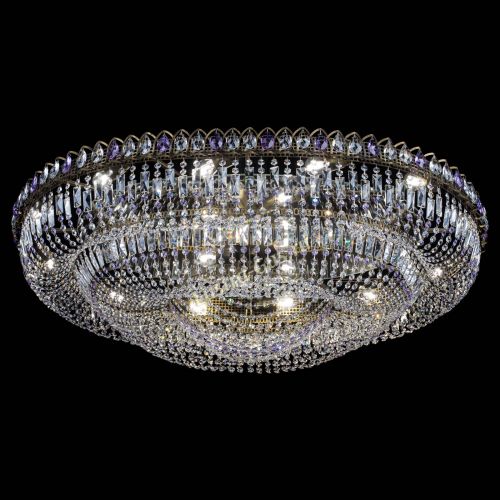 Люстра Кольцо Овал №17 под бронзу фиолетовая в Новокузнецке Гусь Хрустальный