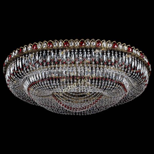 Люстра Кольцо Овал №17 под бронзу красная в Новокузнецке Гусь Хрустальный