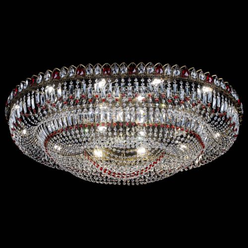 Люстра Кольцо Овал №17 под бронзу красная в Новокузнецке Гусь Хрустальный