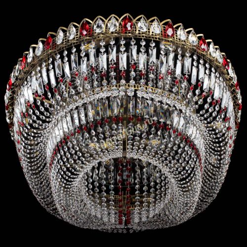 Люстра Кольцо Овал №17 под бронзу красная в Новокузнецке Гусь Хрустальный