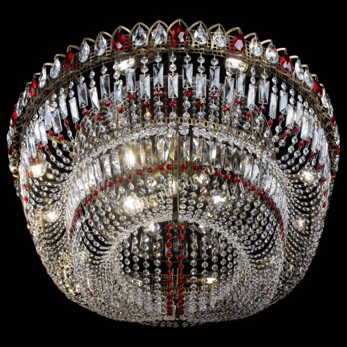 Люстра Кольцо Овал №17 под бронзу красная в Новокузнецке Гусь Хрустальный