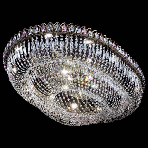 Люстра Кольцо Овал №17 под бронзу розовая в Новокузнецке Гусь Хрустальный