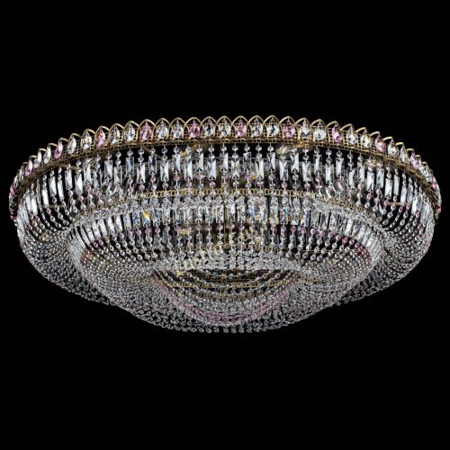 Люстра Кольцо Овал №17 под бронзу розовая в Новокузнецке Гусь Хрустальный