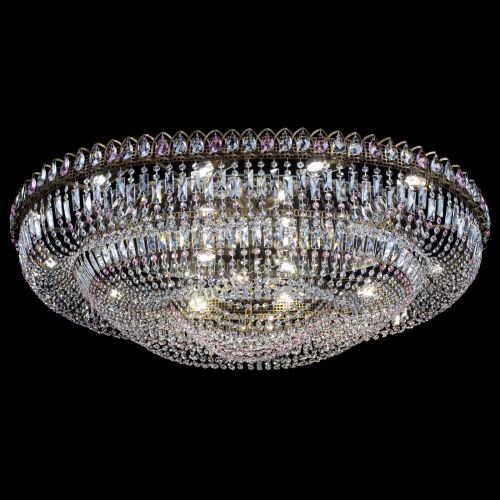 Люстра Кольцо Овал №17 под бронзу розовая в Новокузнецке Гусь Хрустальный