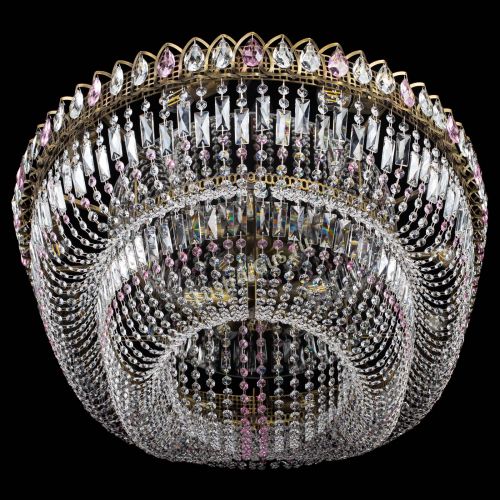 Люстра Кольцо Овал №17 под бронзу розовая в Новокузнецке Гусь Хрустальный