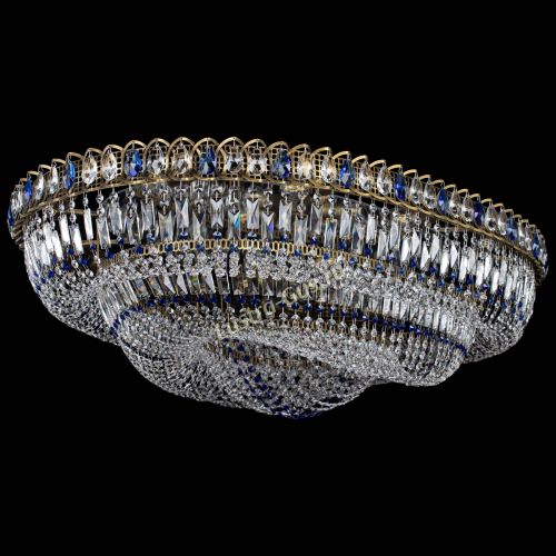 Люстра Кольцо Овал №17 под бронзу синяя в Новокузнецке Гусь Хрустальный