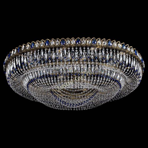 Люстра Кольцо Овал №17 под бронзу синяя в Новокузнецке Гусь Хрустальный