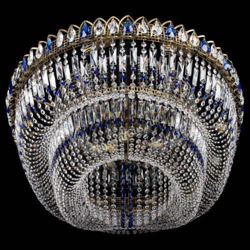 Люстра Кольцо Овал №17 под бронзу синяя в Новокузнецке Гусь Хрустальный