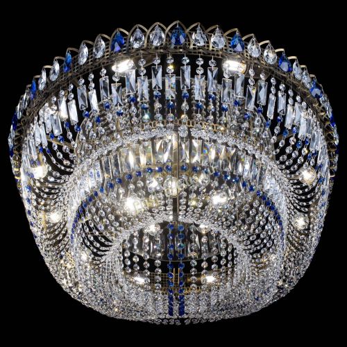 Люстра Кольцо Овал №17 под бронзу синяя в Новокузнецке Гусь Хрустальный