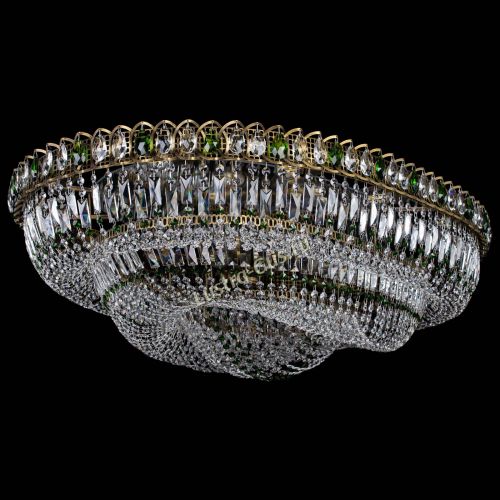 Люстра Кольцо Овал №17 под бронзу зеленая в Новокузнецке Гусь Хрустальный