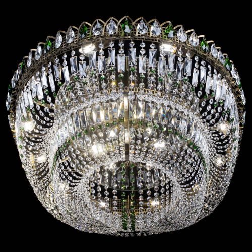 Люстра Кольцо Овал №17 под бронзу зеленая в Новокузнецке Гусь Хрустальный