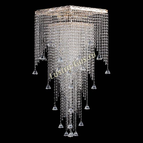 Люстра Квадрат Водопад с конусами в Новокузнецке Гусь Хрустальный