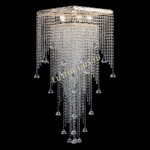 Люстра Квадрат Водопад с конусами в Новокузнецке Гусь Хрустальный