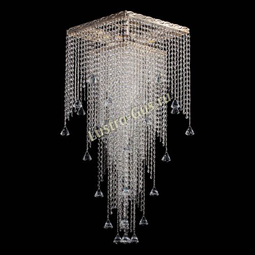 Люстра Квадрат Водопад с конусами в Новокузнецке Гусь Хрустальный
