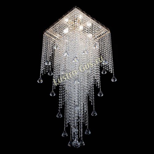 Люстра Квадрат Водопад с конусами в Новокузнецке Гусь Хрустальный