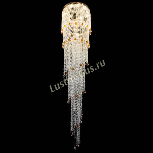 Люстра Милан каскад шар чайный в Новокузнецке Гусь Хрустальный