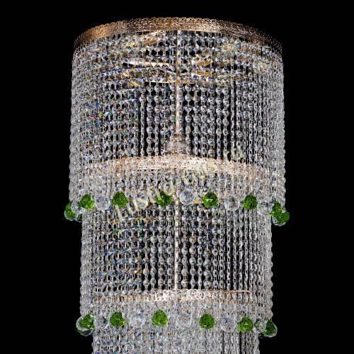 Люстра Милан каскад шар зеленый в Новокузнецке Гусь Хрустальный