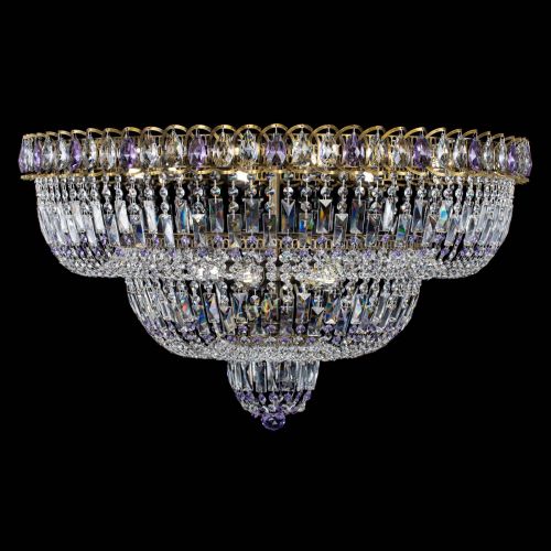 Люстра Водопад Обтикон №15 под бронзу фиолетовая в Новокузнецке Гусь Хрустальный