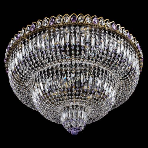 Люстра Водопад Обтикон №15 под бронзу фиолетовая в Новокузнецке Гусь Хрустальный