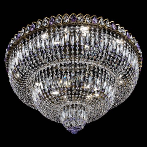 Люстра Водопад Обтикон №15 под бронзу фиолетовая в Новокузнецке Гусь Хрустальный