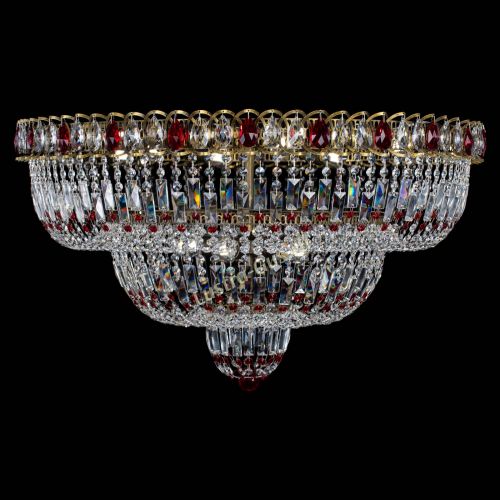 Люстра Водопад Обтикон №15 под бронзу красная в Новокузнецке Гусь Хрустальный