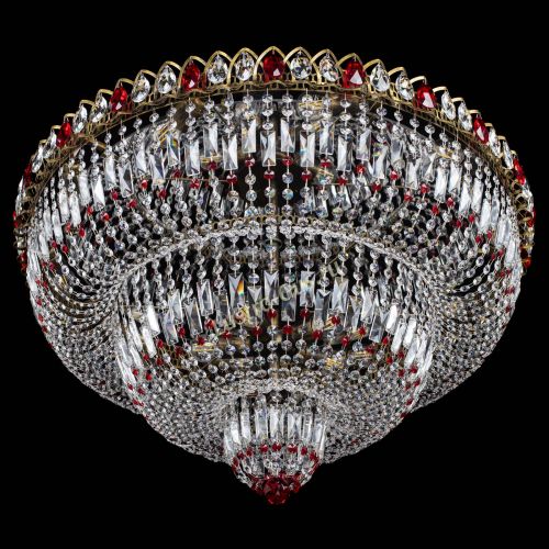 Люстра Водопад Обтикон №15 под бронзу красная в Новокузнецке Гусь Хрустальный