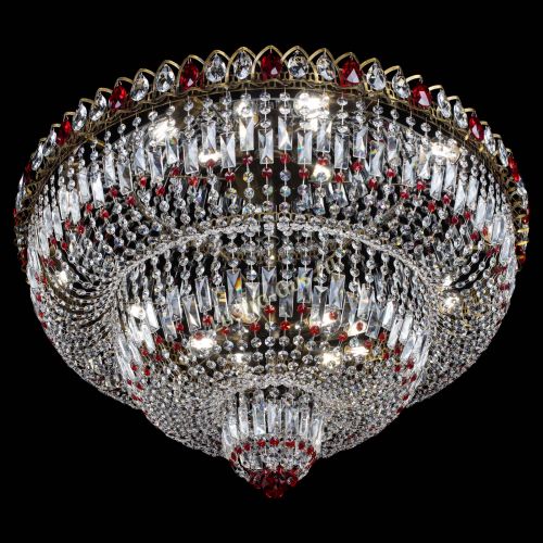 Люстра Водопад Обтикон №15 под бронзу красная в Новокузнецке Гусь Хрустальный