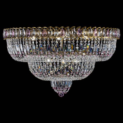 Люстра Водопад Обтикон №15 под бронзу розовая в Новокузнецке Гусь Хрустальный