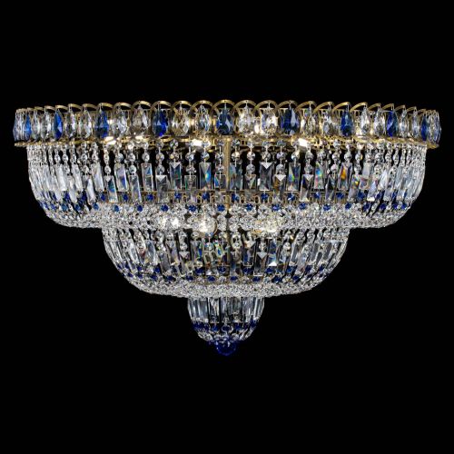 Люстра Водопад Обтикон №15 под бронзу синяя в Новокузнецке Гусь Хрустальный