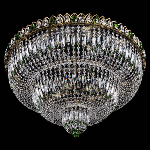 Люстра Водопад Обтикон №15 под бронзу зеленая в Новокузнецке Гусь Хрустальный