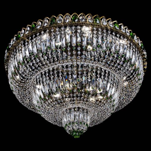 Люстра Водопад Обтикон №15 под бронзу зеленая в Новокузнецке Гусь Хрустальный