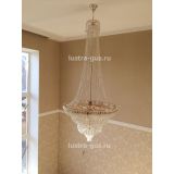 Люстра Водопад с подвесом. Высота - 2500 мм. Цвет фурнитуры - золото, Люстры Гусь Хрустальный Люстра Водопад с подвесом. Высота - 2500 мм. Цвет фурнитуры - золото, Люстры Гусь Хрустальный