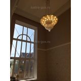 Люстра Водопад с подвесом. Высота - 2500 мм. Цвет фурнитуры - золото, Люстры Гусь Хрустальный Люстра Водопад с подвесом. Высота - 2500 мм. Цвет фурнитуры - золото, Люстры Гусь Хрустальный