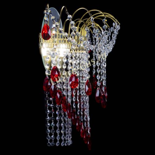 Бра Агата №4 под бронзу Красная в Новокузнецке Гусь Хрустальный