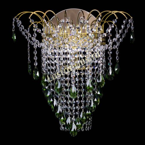 Бра Агата №4 под бронзу Зеленая в Новокузнецке Гусь Хрустальный